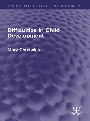 cover image of Difficulties in Child Development